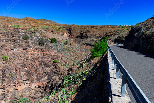 Gran Canaria Barranco de las Vacas gorge. Sight that is particularly popular with influencers 