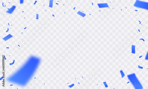 Vibrant burst of confetti: Vector PNG illustration of multicoloured confetti, clappers and festive streamers on a transparent background for festive occasions.