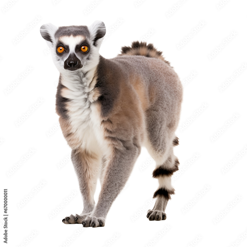 Ring-Tailed_Lemur made with generative AI - transparant background - png
