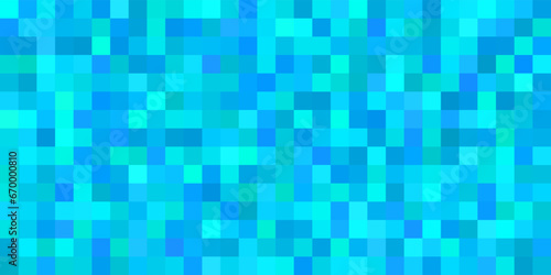 Abstract blue pixel water texture with dithering. 16 bit mine craft vector illustration of sea, swimming pool or ocean