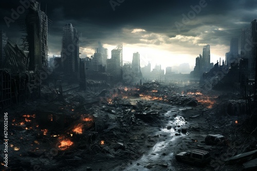 A dystopian world on the brink of destruction. Generative AI