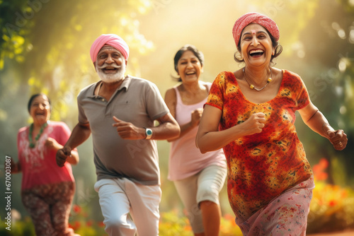 indian elderly people exercising