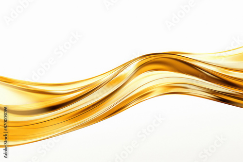 golden liquid wave on white background