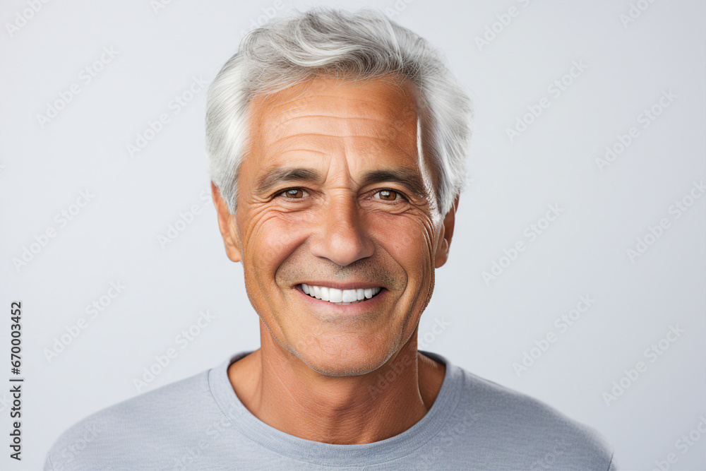 Portrait of handsome man with bright smile veneers after dentist isolated on white background Portrait of handsome man with bright smile veneers after dentist isolated on white background