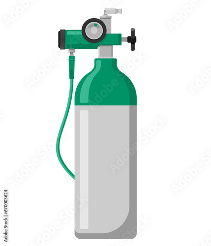 Oxygen tank - O2 gas steel reservoir