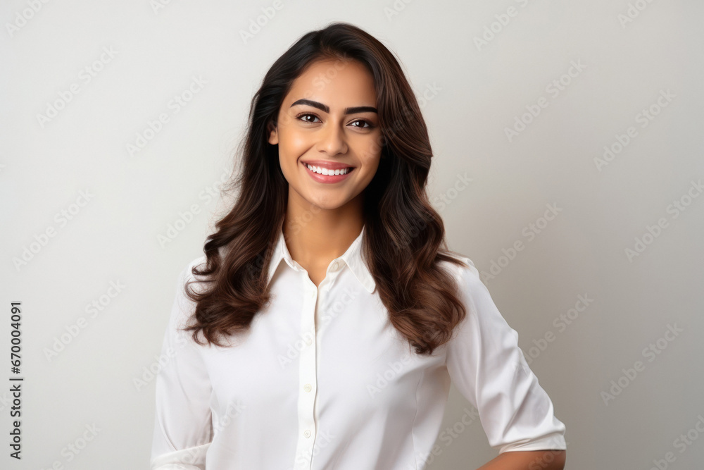 Young Indian businesswoman with long hair Young Indian businesswoman with long hair