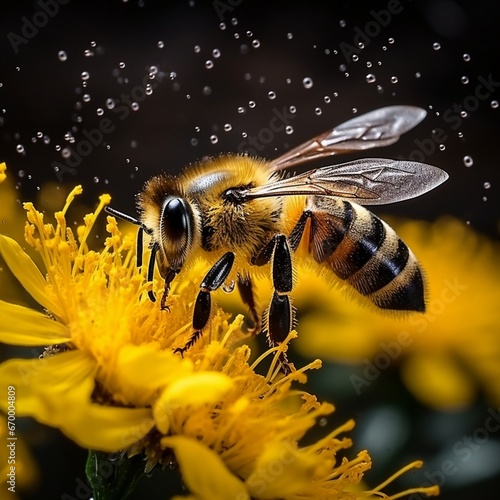 bee on a flower generated by AI