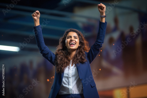 excited indian business woman