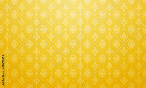 Luxury Thai pattern Golden background vector illustration. lai Thai element pattern. Royal golden theme