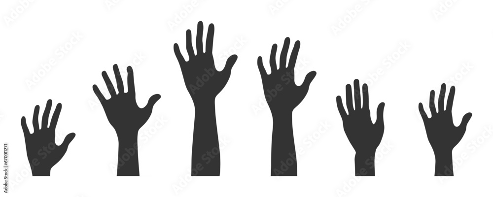 Human hands silhouettes. Vector illustration Human hands silhouettes. Vector illustration