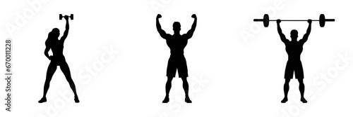 Gym workout silhouette. Vector illustration