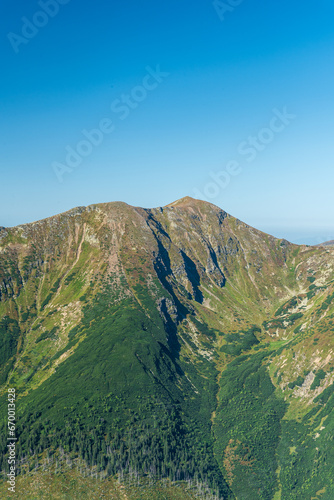 Baranec and Maly Baranec from Otrhance mountain ridge in Western Tatras mountains in Slovakia