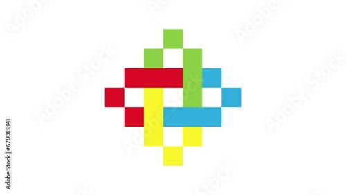 pixel color rotating video