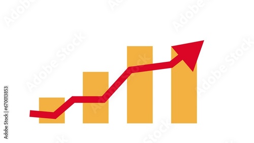 graph with arrow profit animation video
