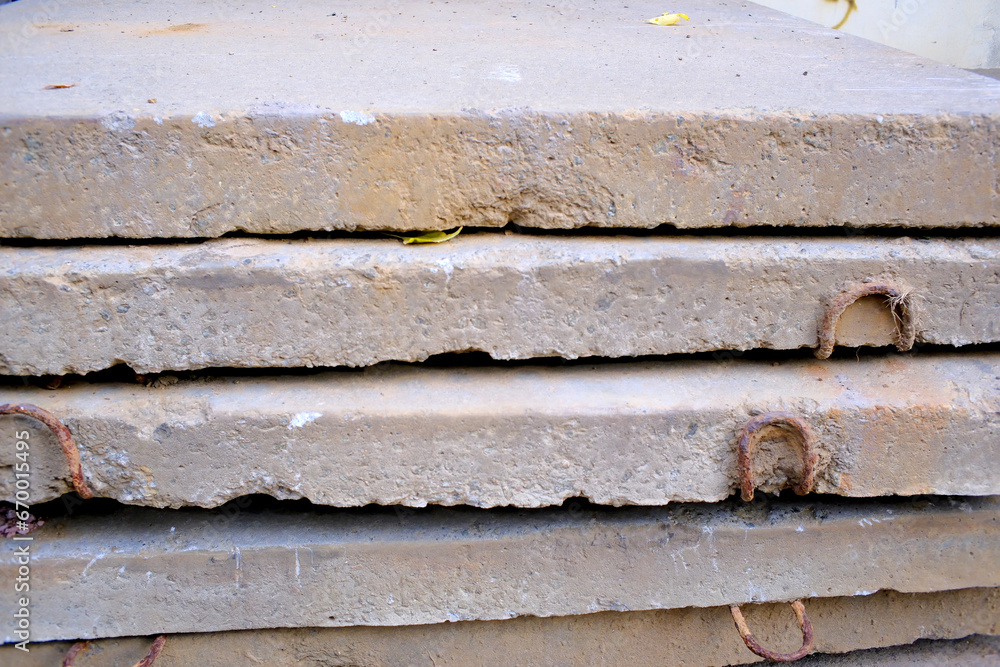 Large construction debris, concrete slabs and blocks Large construction debris, concrete slabs and blocks