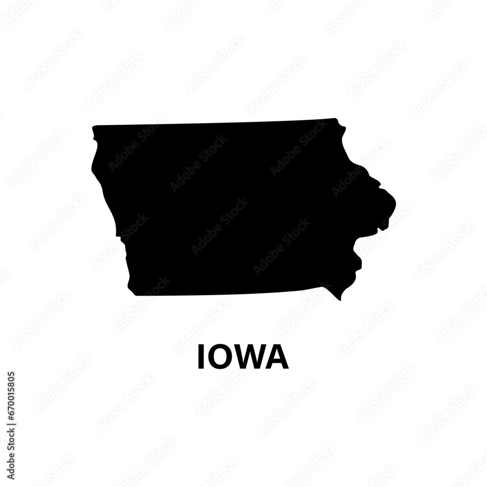 Iowa state map silhouette icon Iowa state map silhouette icon