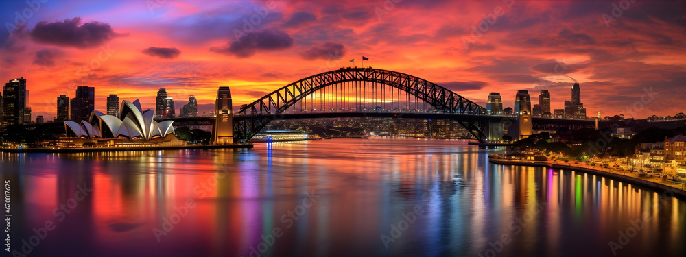 Naklejka premium Sydney Harbor Bridge a Waterfront Icon