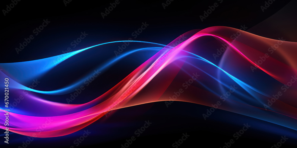Bright, flowing neon waves create a lively and futuristic pattern. Bright, flowing neon waves create a lively and futuristic pattern.