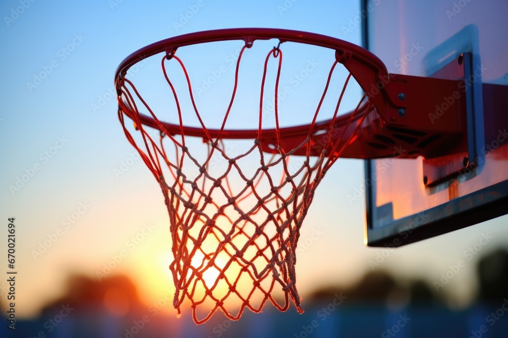 crystal-clear image of a basketball hoop with a net