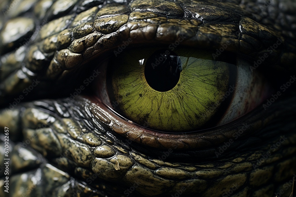 Ancient Predator: Detailed View of a Crocodile's Eye Ancient Predator: Detailed View of a Crocodile's Eye
