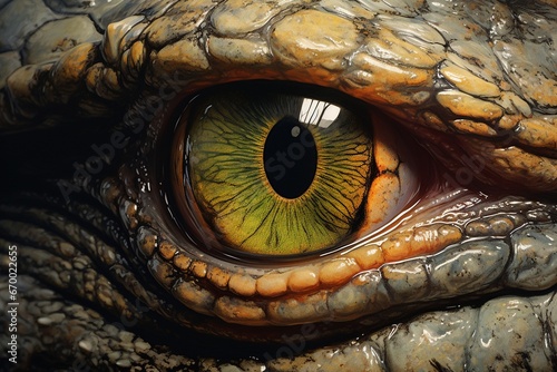 Ancient Predator: Detailed View of a Crocodile's Eye