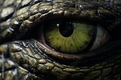 Ancient Predator: Detailed View of a Crocodile's Eye