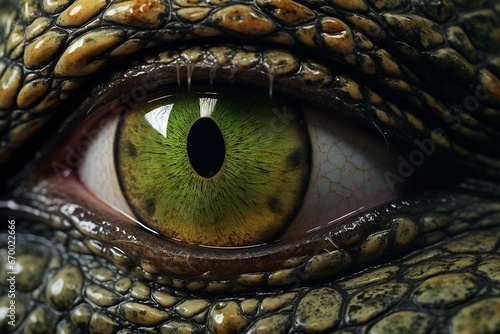 Glimpse into the Wild: Close-up of a Crocodile's Eye