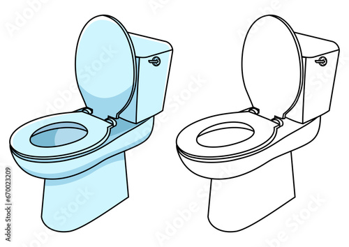 Open toilet bowl vector isolated on empty  background