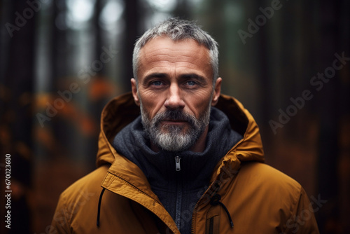 Portrait of a mature man in a forest © alisaaa
