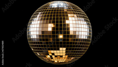 A golden ball for a disco on New Year's Eve or Christmas