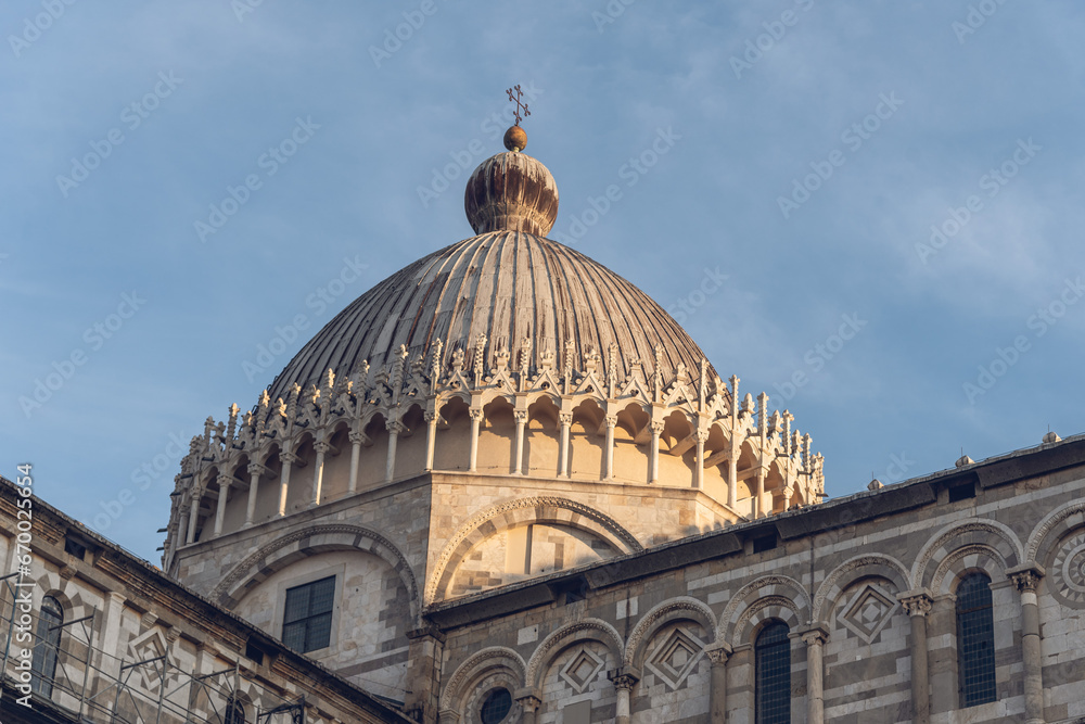 Partial view of the Cathedral Dome of Pisa, Tuscany, Italy, Europe