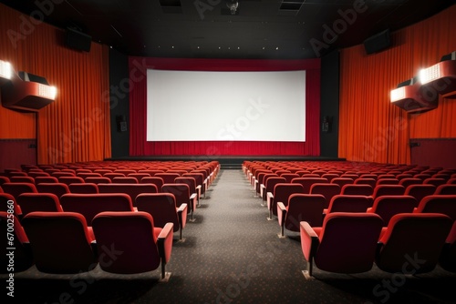 theater auditorium with rows of vacant seats