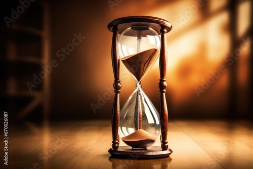 clock with giant hourglass illustrating project deadline