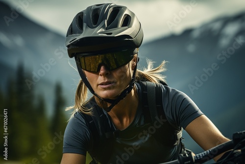 Nature Ride: Female Cyclist Exploring Mountain Trails in Summer © Cyprien Fonseca