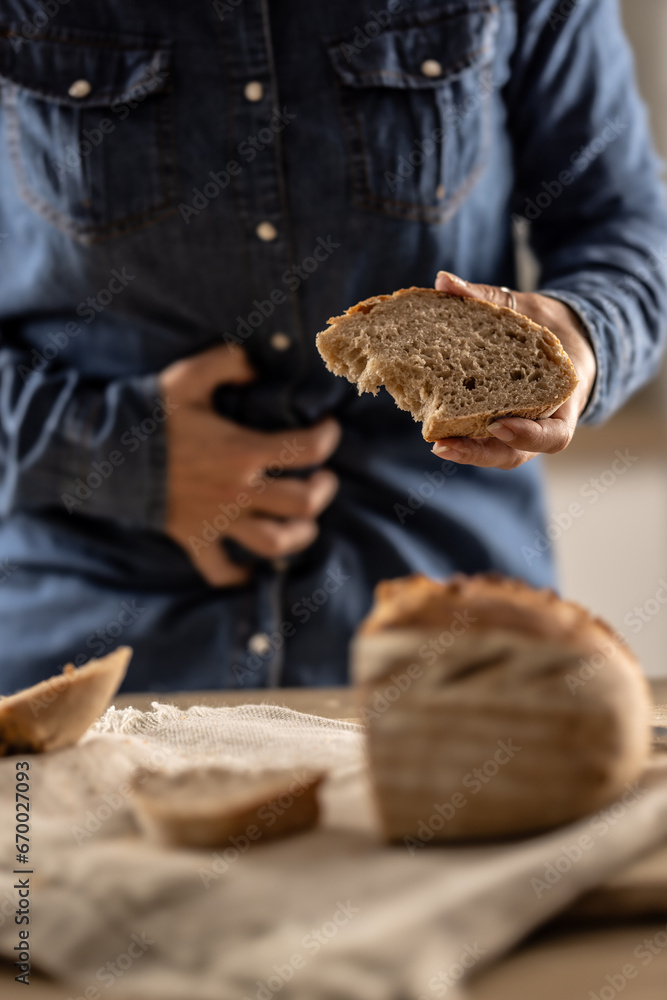 Woman can't eat bread and grain products because of gluten intolerance