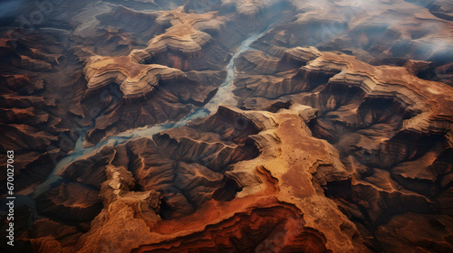 Offer a unique aerial perspective of natural wonders like the Grand Canyon, capturing the intricate formations in this highly detailed and epic landscape photograph.