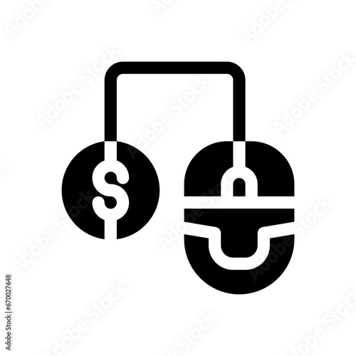 pay per click glyph icon