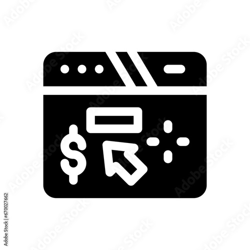 pay per click glyph icon