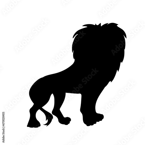 Silhouette of a predatory animal lion. Vector graphics.