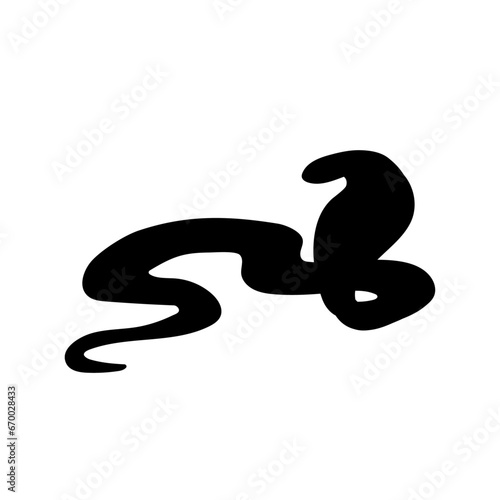 Silhouette of reptile, king cobra snake. Vector graphics.