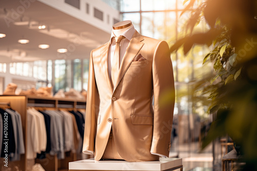 Clothing display featuring a luxurious suit