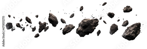 Asteroids isolated on a transparent background photo