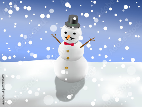 雪だるまの背景素材 © カズナリ