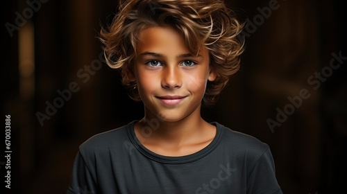 Adorable Boy Brown T Shirt Looking Photorealistic , Background Image, Valentine Background Images, Hd