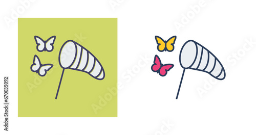 Catching Butterflies Vector Icon