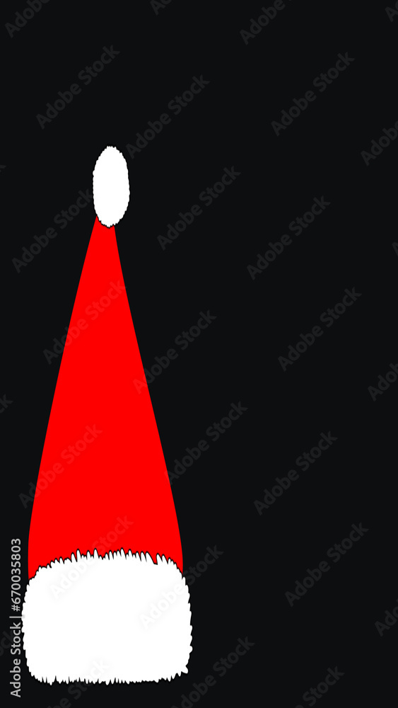 Happy Santa Hat with Merry Christmas Text in vertical high resolution. Happy Santa Hat with Merry Christmas Text in vertical high resolution.