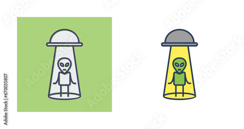 Alien Abduction Vector Icon