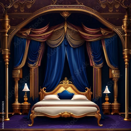 royal bedroom illustration background