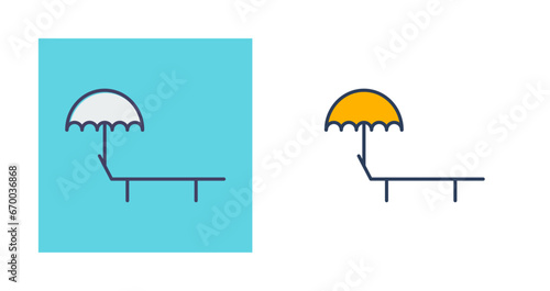 Sunbathing Chair Vector Icon