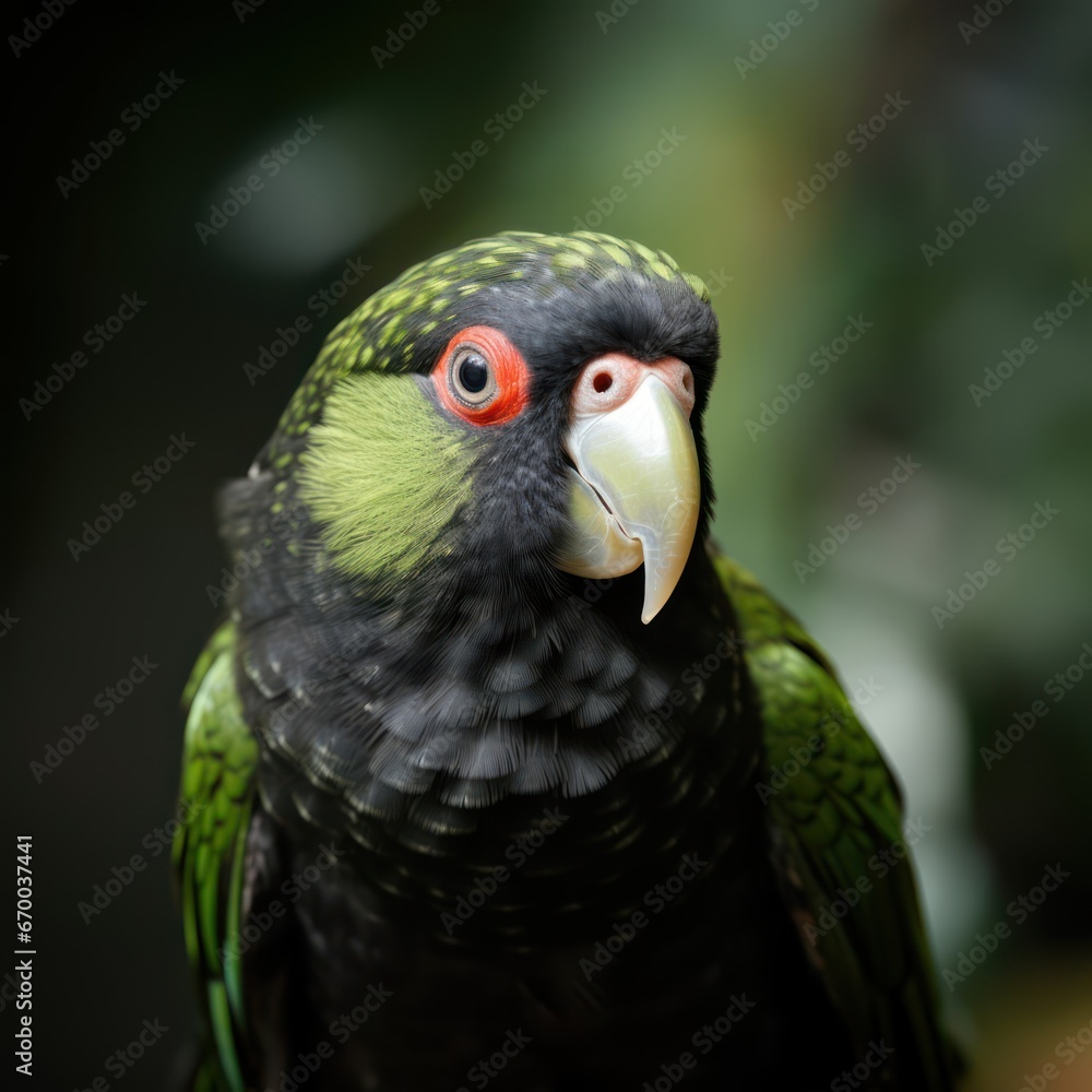 green parrot.